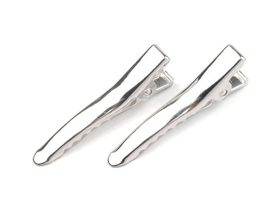 Barrettes crocodile en métal avec dents| 35 mm x 5 mm| 5 pièces.