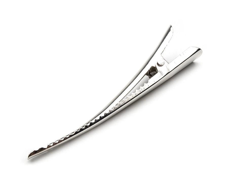 Barrettes crocodile en métal avec dents| 75 mm x 10 mm| 4 pièces