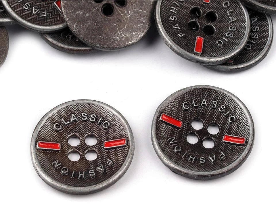 Image d’un bouton en métal « Classic » - 16,5 ou 20,3 mm – disponible chez Charlotte Tissus