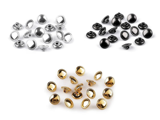 Boutons métalliques à queue 12,7 mm | tons assortis