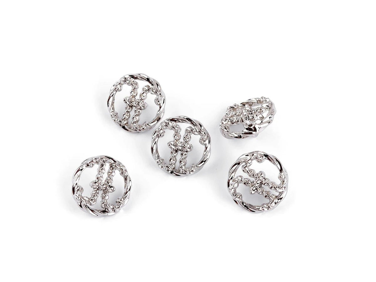 Image de boutons métalliques à pied de 15 mm – disponibles en ligne chez Šarlotes audumi