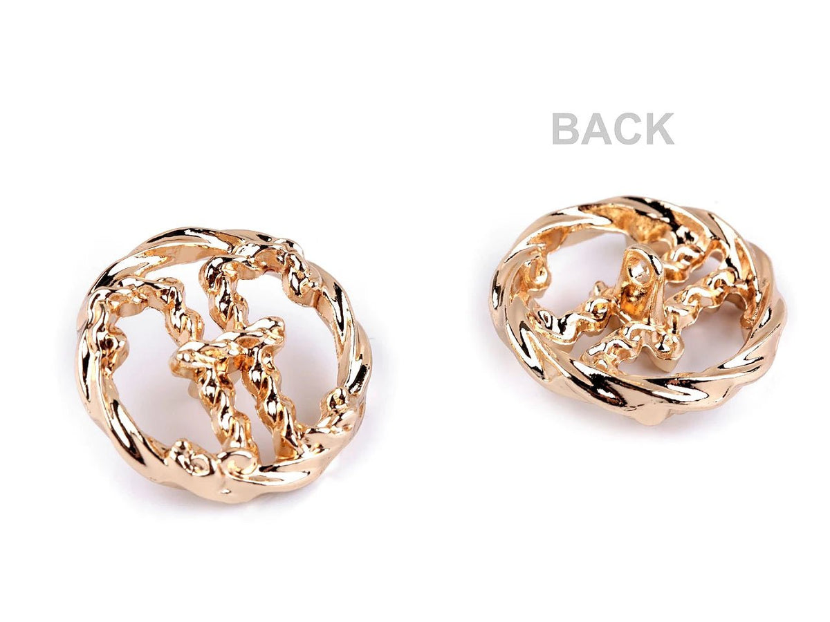 Image de boutons métalliques à pied de 15 mm – disponibles en ligne chez Šarlotes audumi