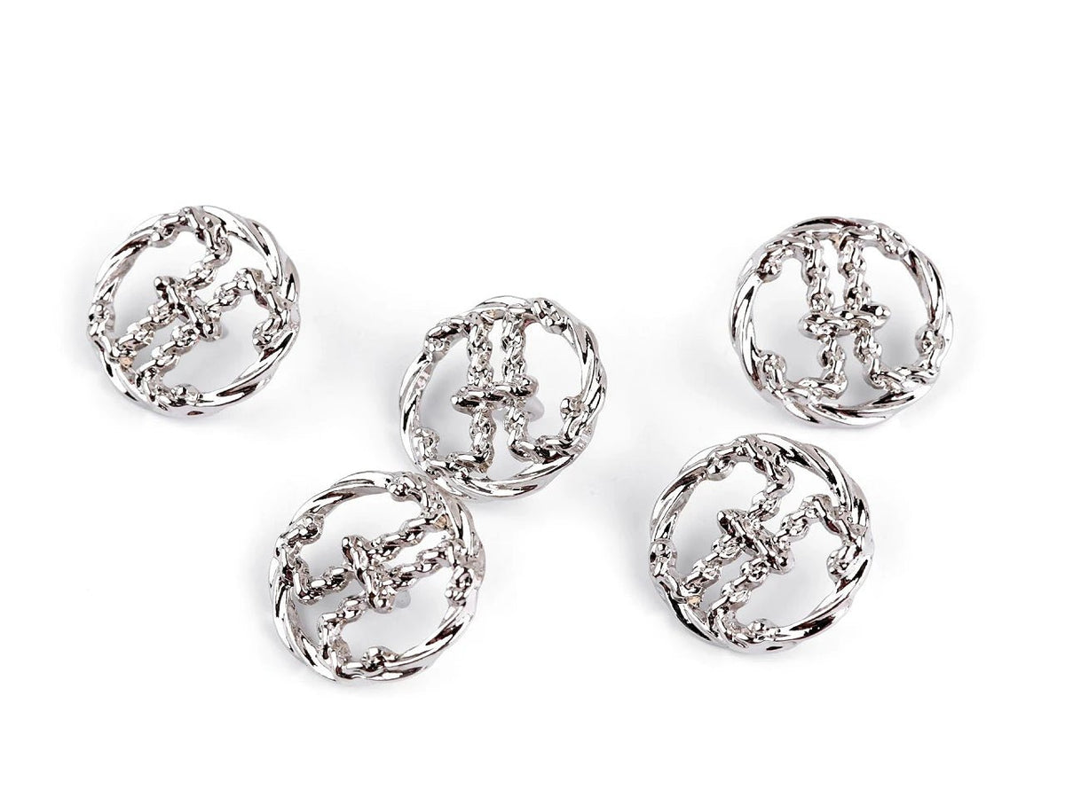 Image de boutons métalliques à pied de 15 mm – disponibles en ligne chez Šarlotes audumi