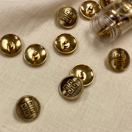 Boutons métalliques à pied 15 mm - doré