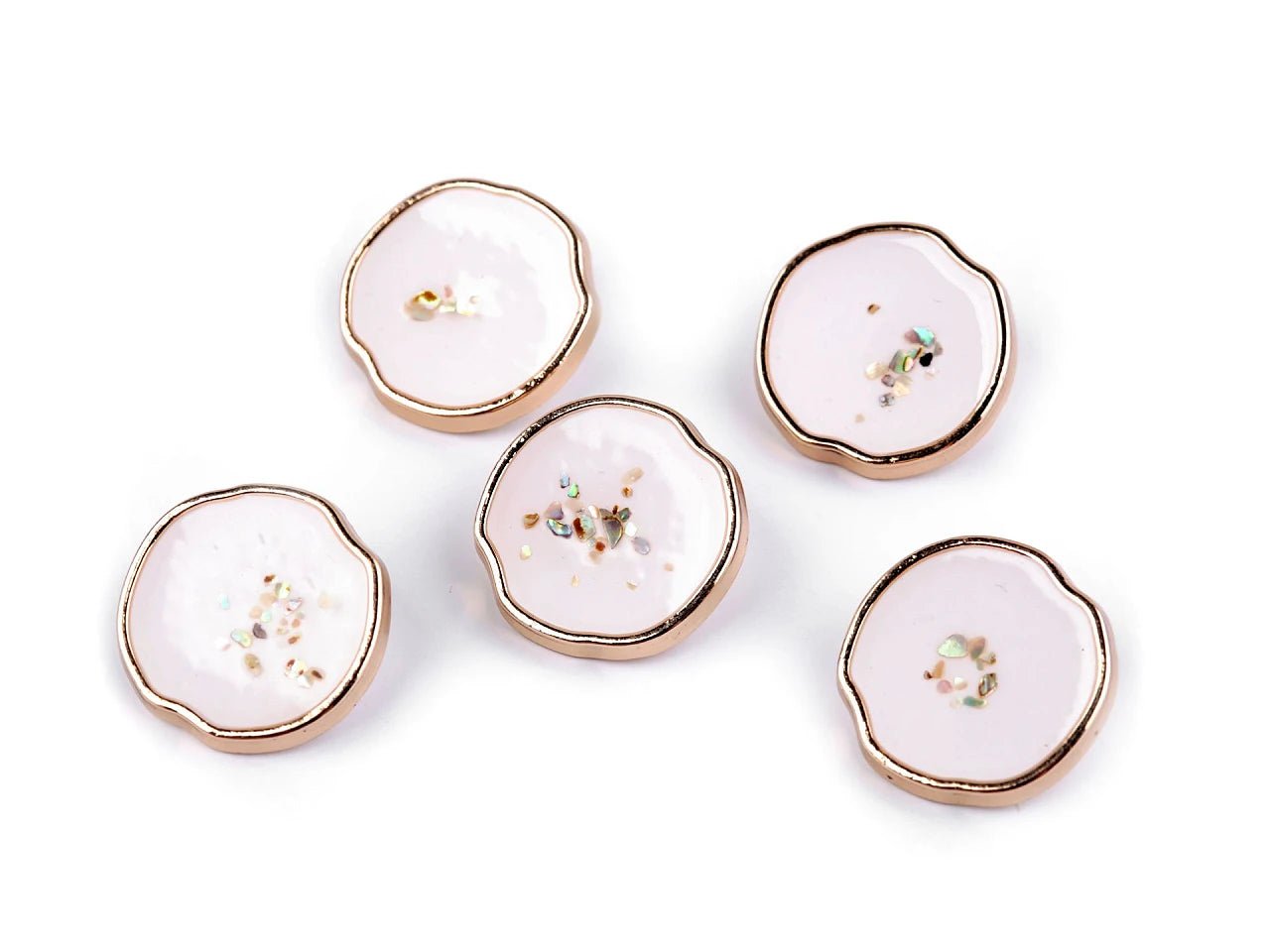 Metal buttons on a shank 15 mm - gold with glitter