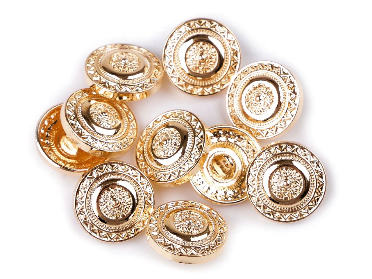 Boutons métalliques sur pied 17,4 mm - or