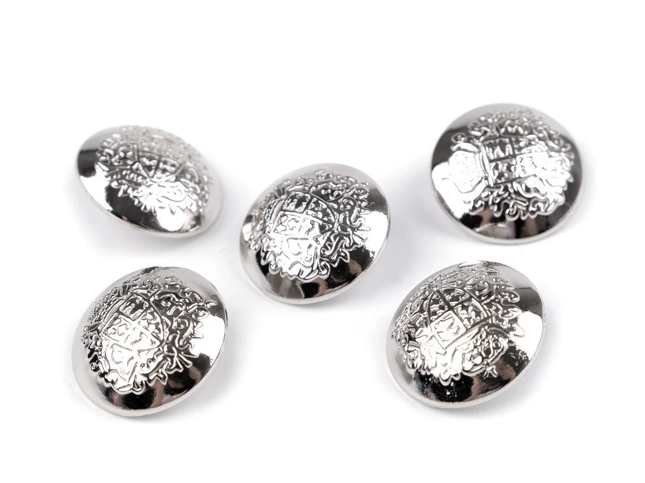 Boutons métalliques sur tige 20 mm - argent