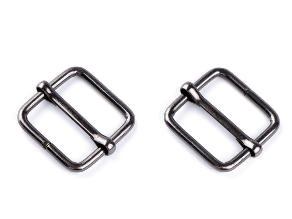 Attache avec régulateur en métal 20x20 mm - noir chromé (lot de 10) – disponible chez Šarlotes audumi