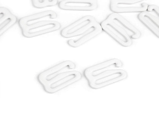 Metal adjuster-hook for laundry 12 mm, white (pack of 10)