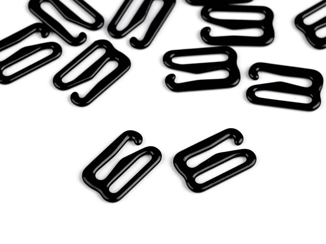 Crochet-régulateur métallique pour vêtements 12 mm, noir chromé (pack de 10)