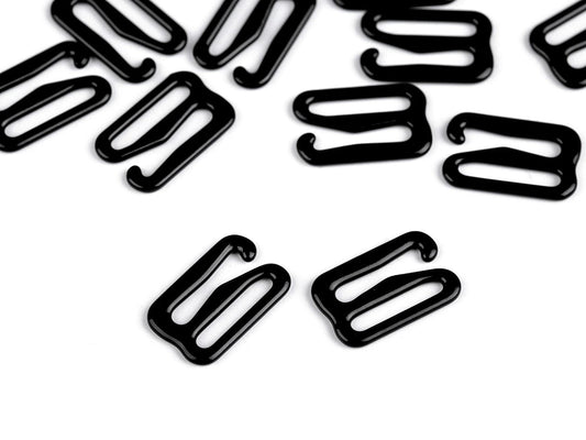 Metal adjuster hook for laundry, 12 mm, black chrome-plated (pack of 10)
