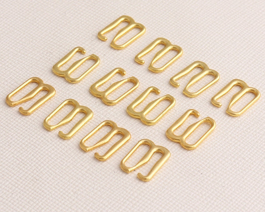 Metal adjuster - clothes hook 12 mm - gold (2-piece pack)