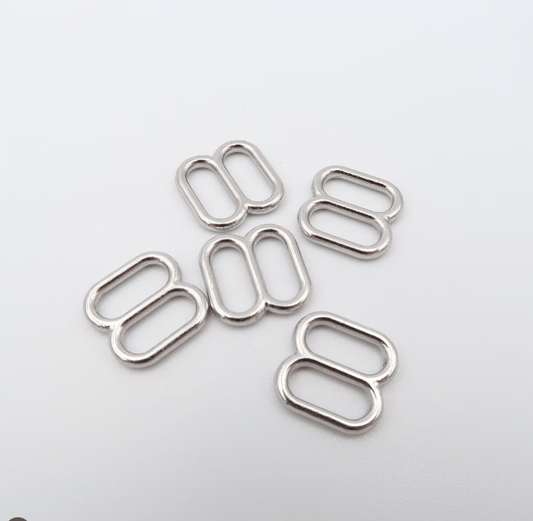 Metal strap adjuster 8 mm - silver (2 pcs pack)