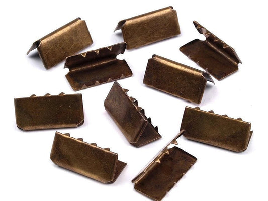 Embout métallique pour sangles et rubans 20 mm - antique (lot de 10 pièces)
