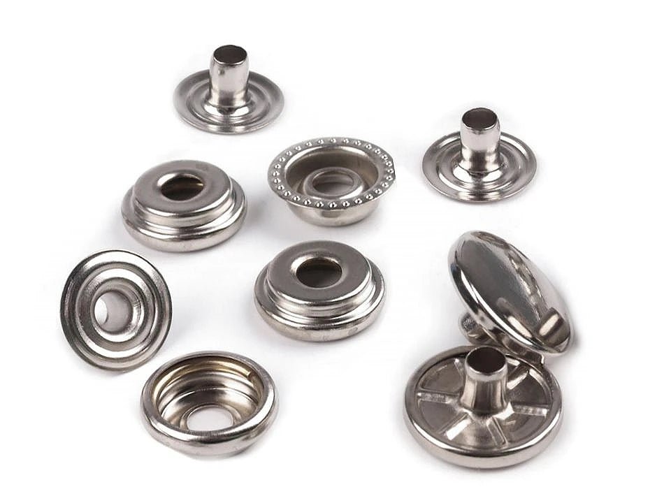 Boutons-pression métalliques Ø15 mm (AM6) – O - SPRING, pour tissus épais|10 pièces