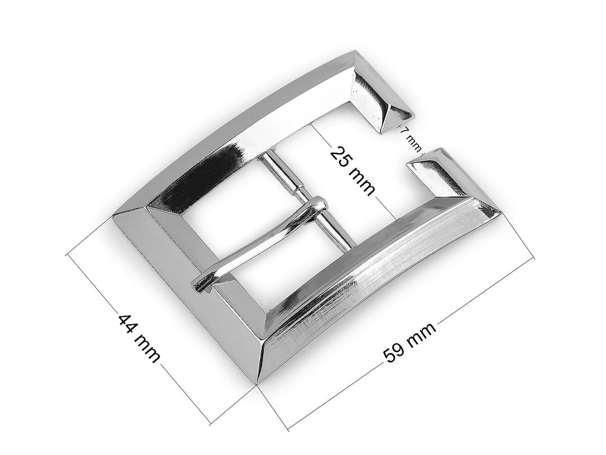Image de boucle métallique pour ceinture de 25 mm, argentée – disponible en ligne chez Šarlotes audumi