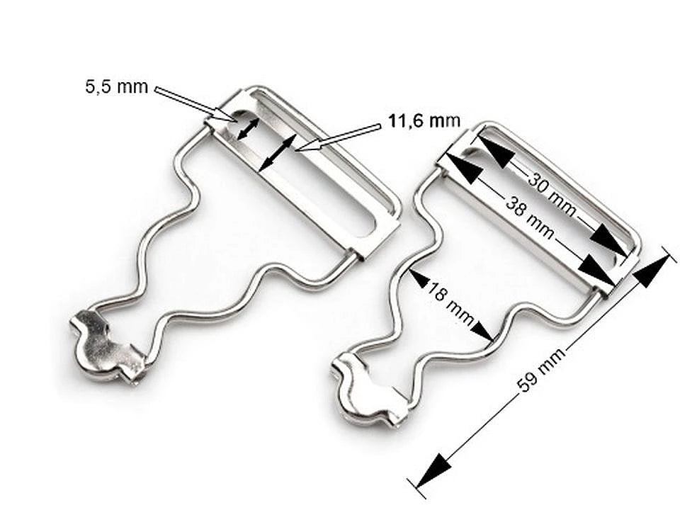 Boucle-régulateur en métal 38 mm argentée (lot de 4)