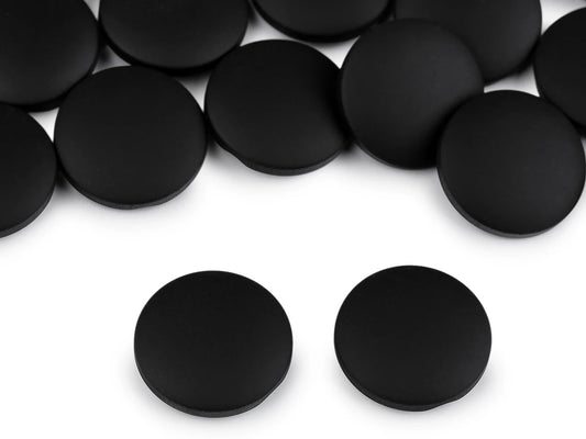 Image de boutons de manteaux et vestes effet velours | 21 mm, 25 mm, 30 mm | noirs – disponible chez Šarlotes audumi