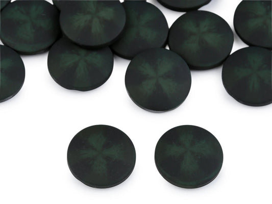 Image de boutons pour manteaux et vestes à effet velours | 21 mm, 25 mm, 30 mm | vert foncé – disponible chez Šarlotes audumi