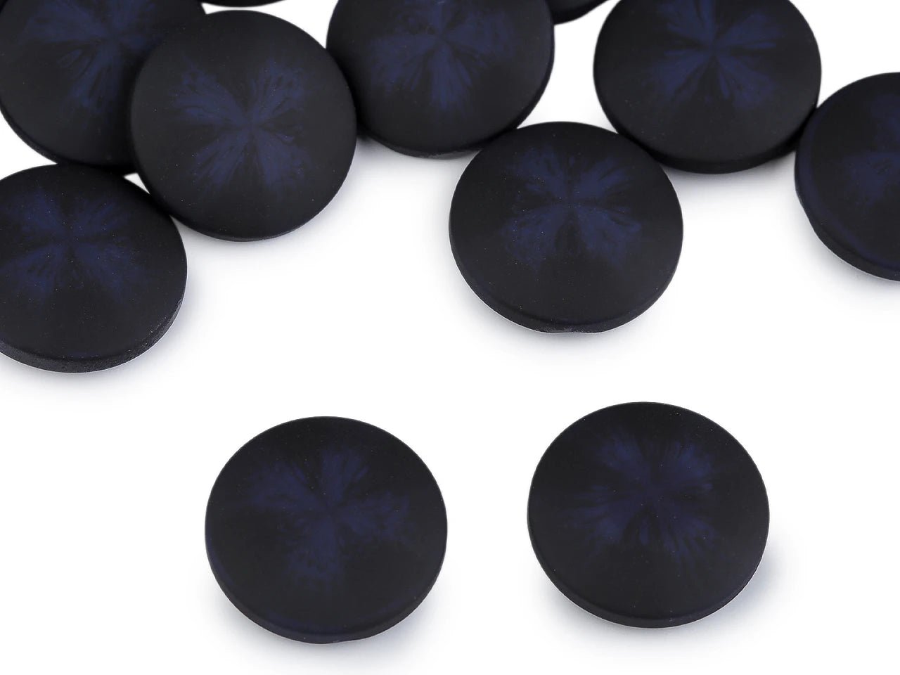Image de boutons pour manteaux et vestes à effet velours | 21 mm, 25 mm, 30 mm | bleu foncé – disponible chez Šarlotes audumi