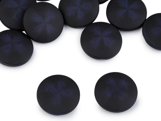 Image de boutons pour manteaux et vestes à effet velours | 21 mm, 25 mm, 30 mm | bleu foncé – disponible chez Šarlotes audumi