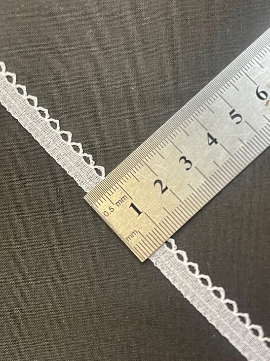 Image avec dentelle blanche de 1 cm – disponible en ligne chez Tissus Charlotte