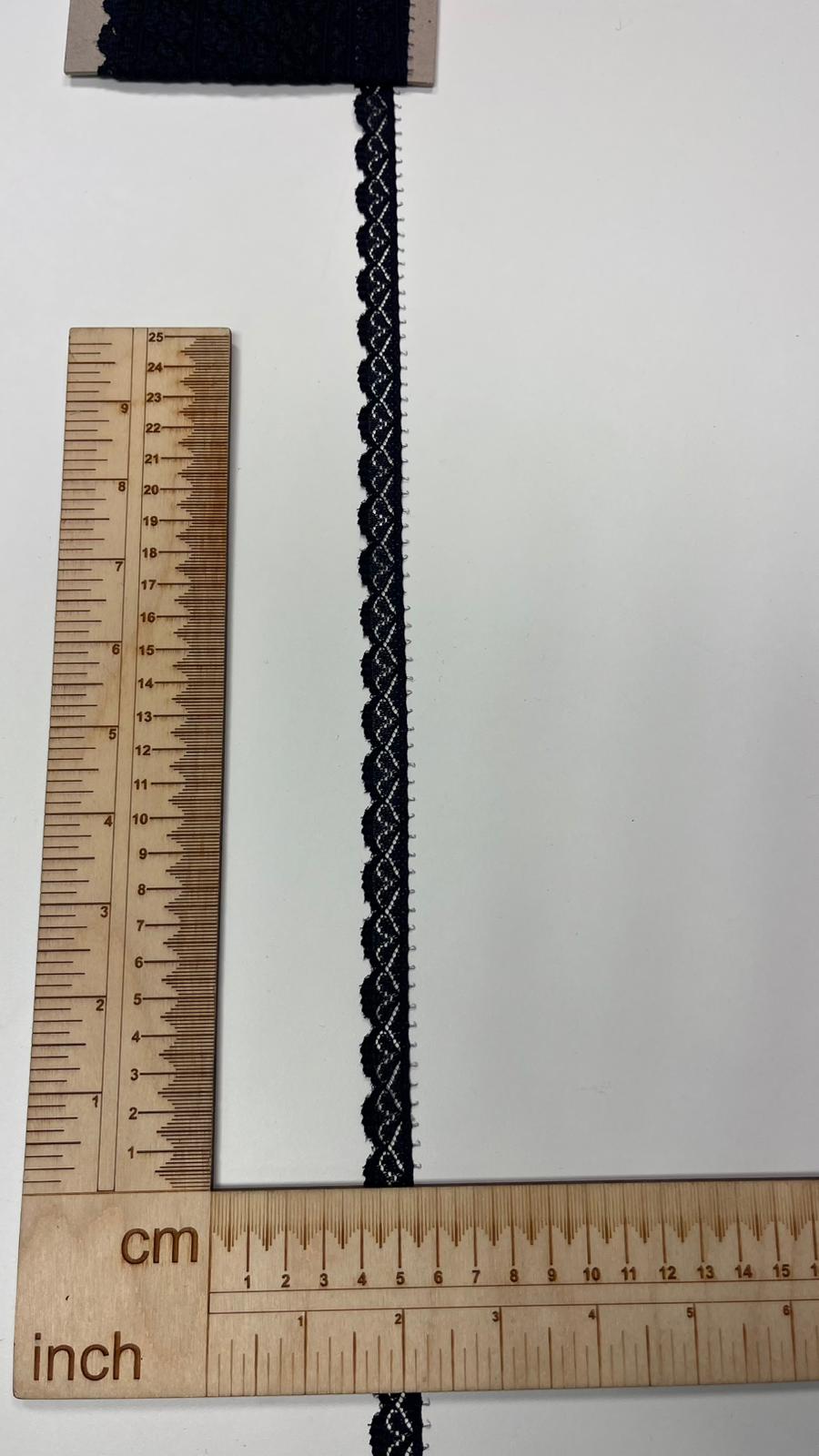 Image avec dentelle 1,4 cm bleu foncé – disponible en ligne chez Tissus Charlotte