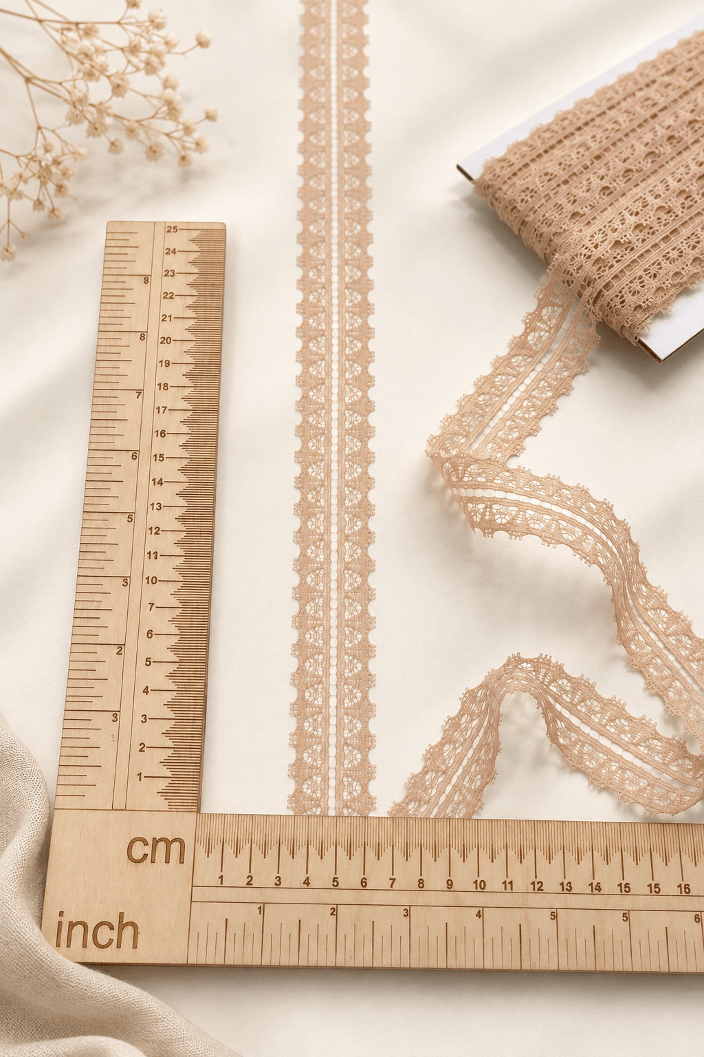 Image de dentelle 3 cm nude (couleur chair) – disponible en ligne chez Šarlotes audumi
