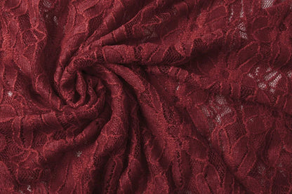 Attēls ar Mežģīņu audums - bordo 120 g/m² – pieejams Šarlotes audumi
