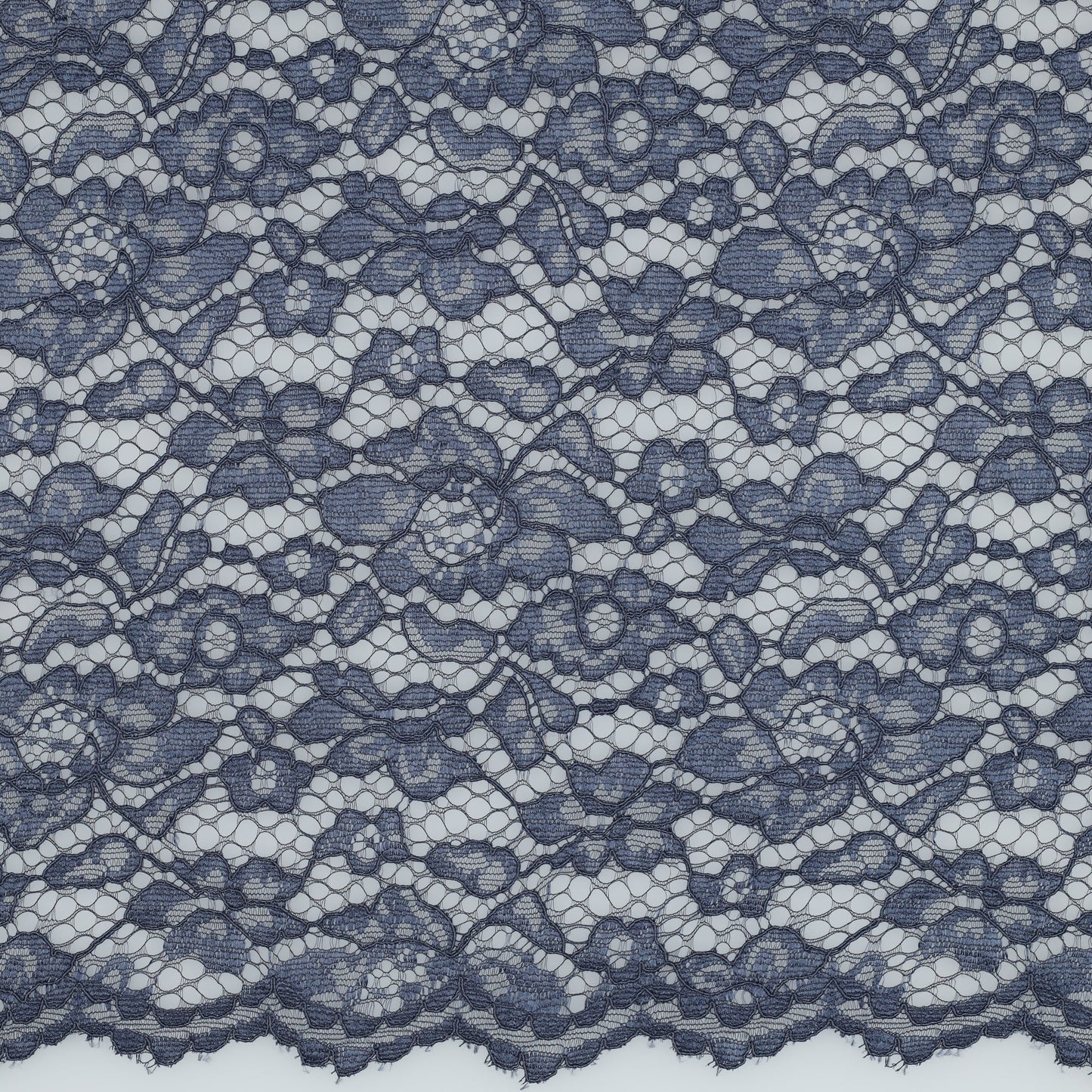Image of lace fabric - denim blue 130 g/m² – available at Šarlotes audumi