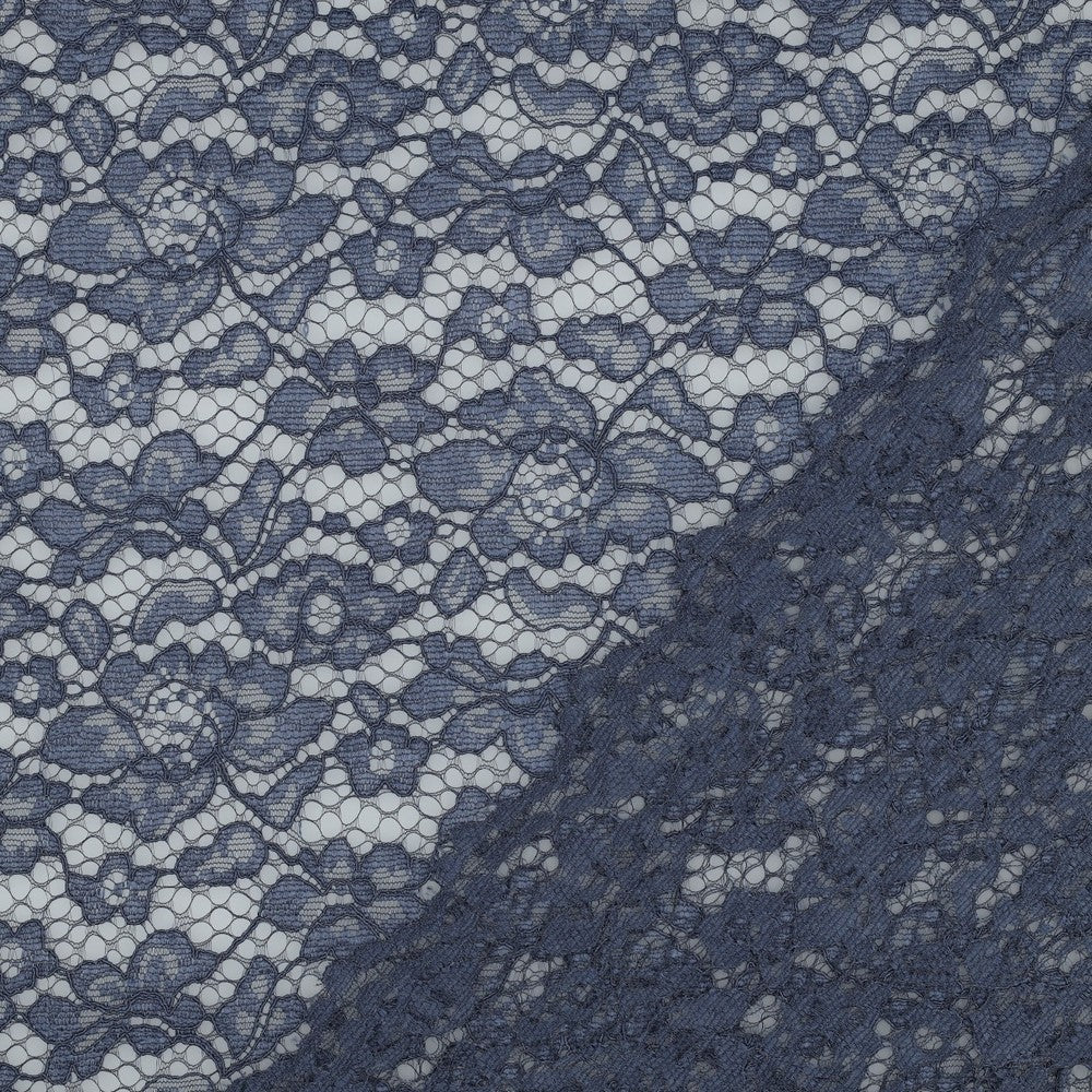 Image of lace fabric - denim blue 130 g/m² – available at Šarlotes audumi