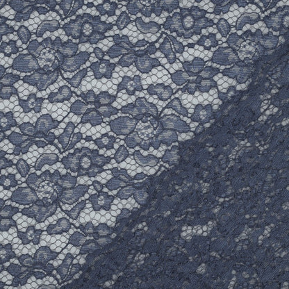 Image of lace fabric - denim blue 130 g/m² – available at Šarlotes audumi