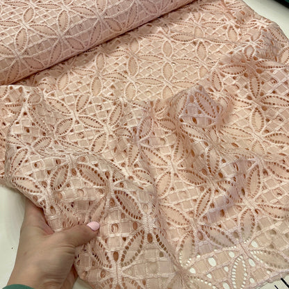 Lace fabric - soft peach shade 150 g/m²