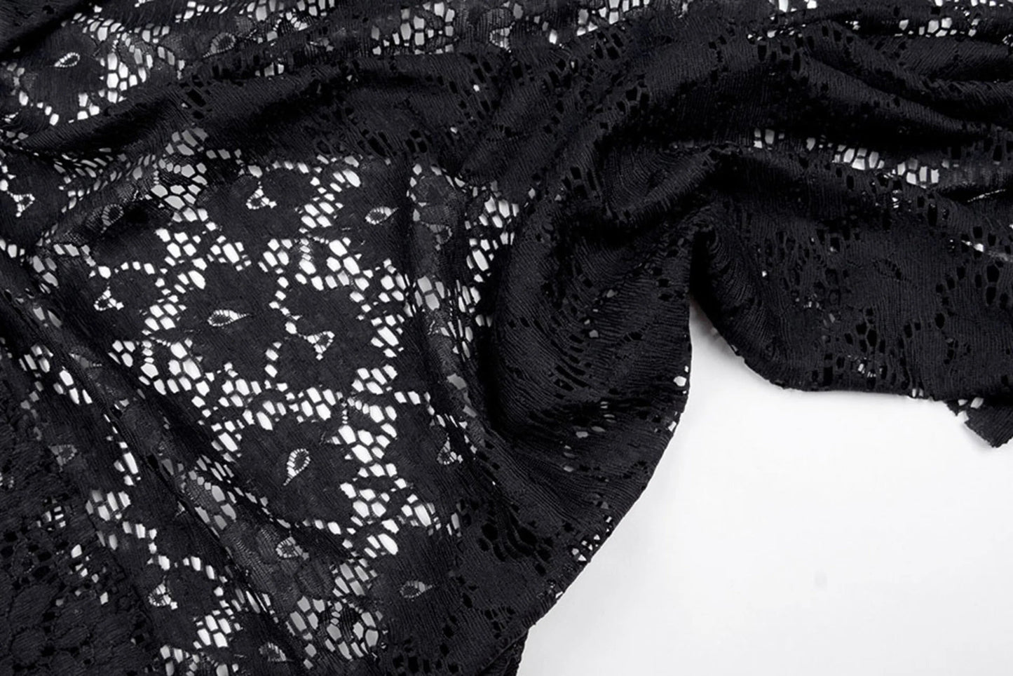 Image of lace fabric - black 115 g/m² – available at Šarlotes audumi