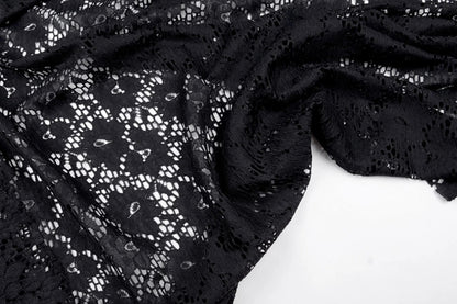 Image of lace fabric - black 115 g/m² – available at Šarlotes audumi