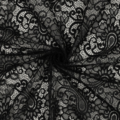Image de tissu en dentelle noir 130 g/m² – disponible chez Šarlotes audumi
