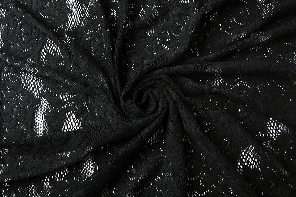 Lace fabric - black 220 g/m²