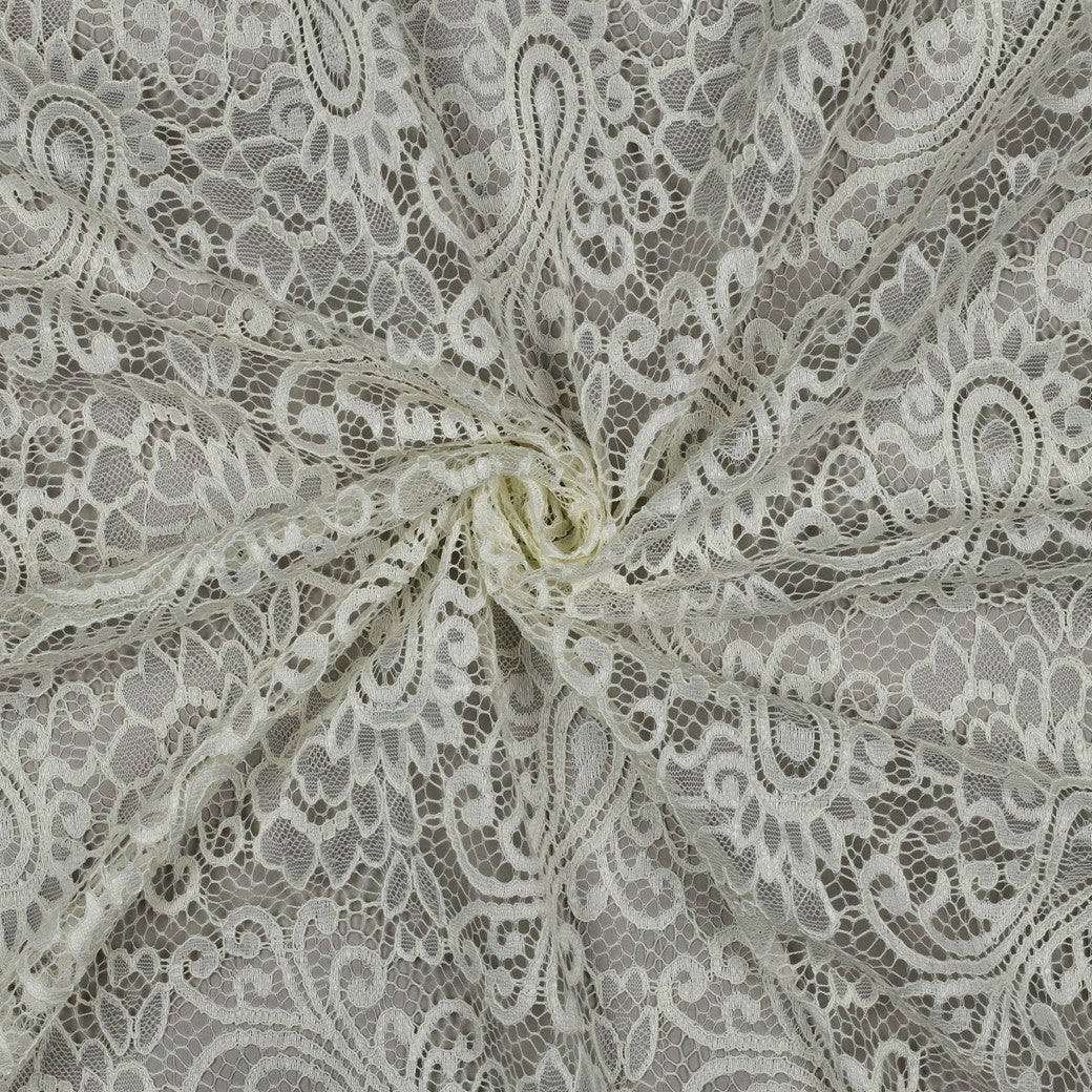 Image de tissu en dentelle blanc chaud 130 g/m² – disponible chez Šarlotes audumi
