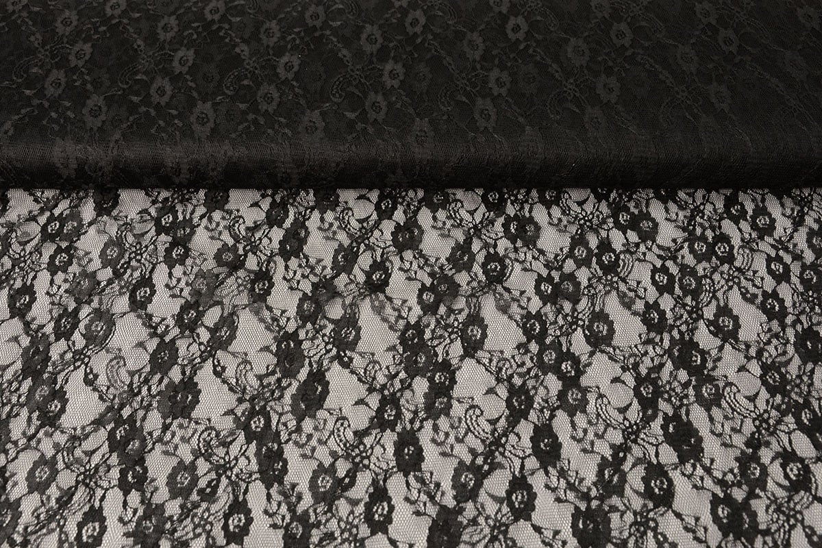 Delicate lace fabric - black 50 g/m²