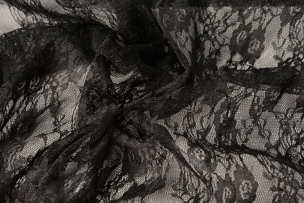 Fine lace fabric - black 50 g/m²