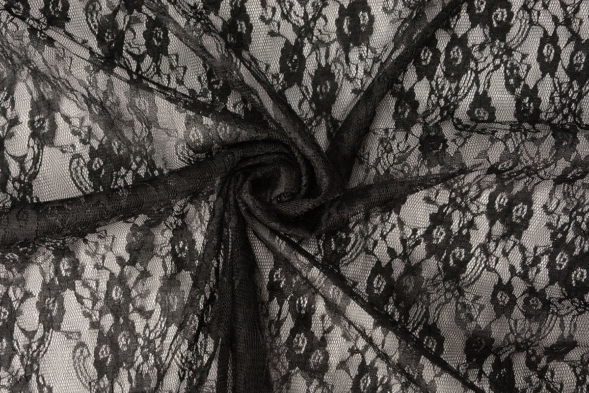 Fine lace fabric - black 50 g/m²