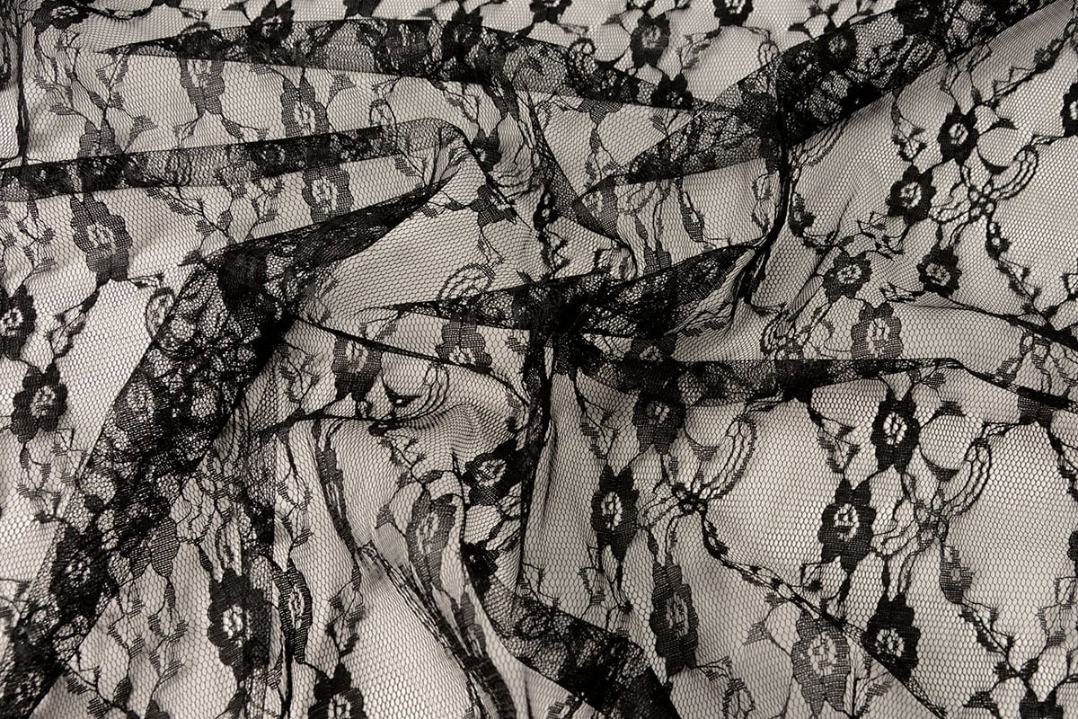 Fine lace fabric - black 50 g/m²