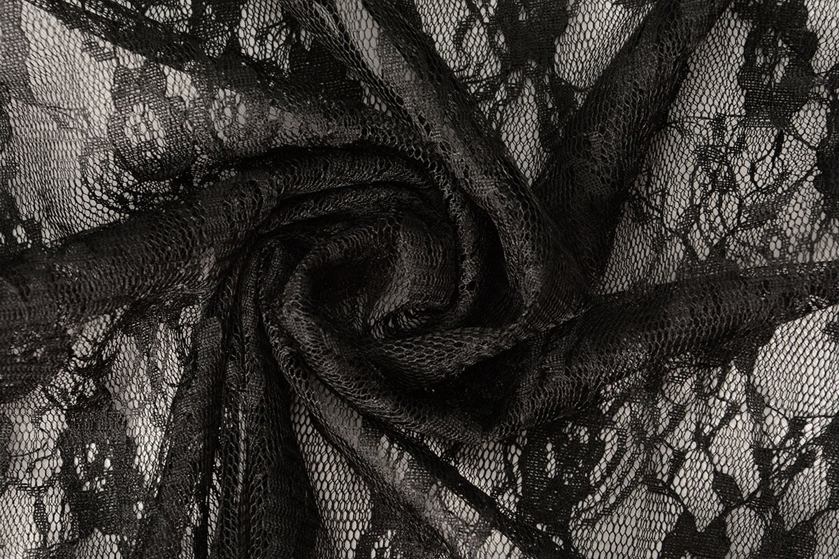 Fine lace fabric - black 50 g/m²