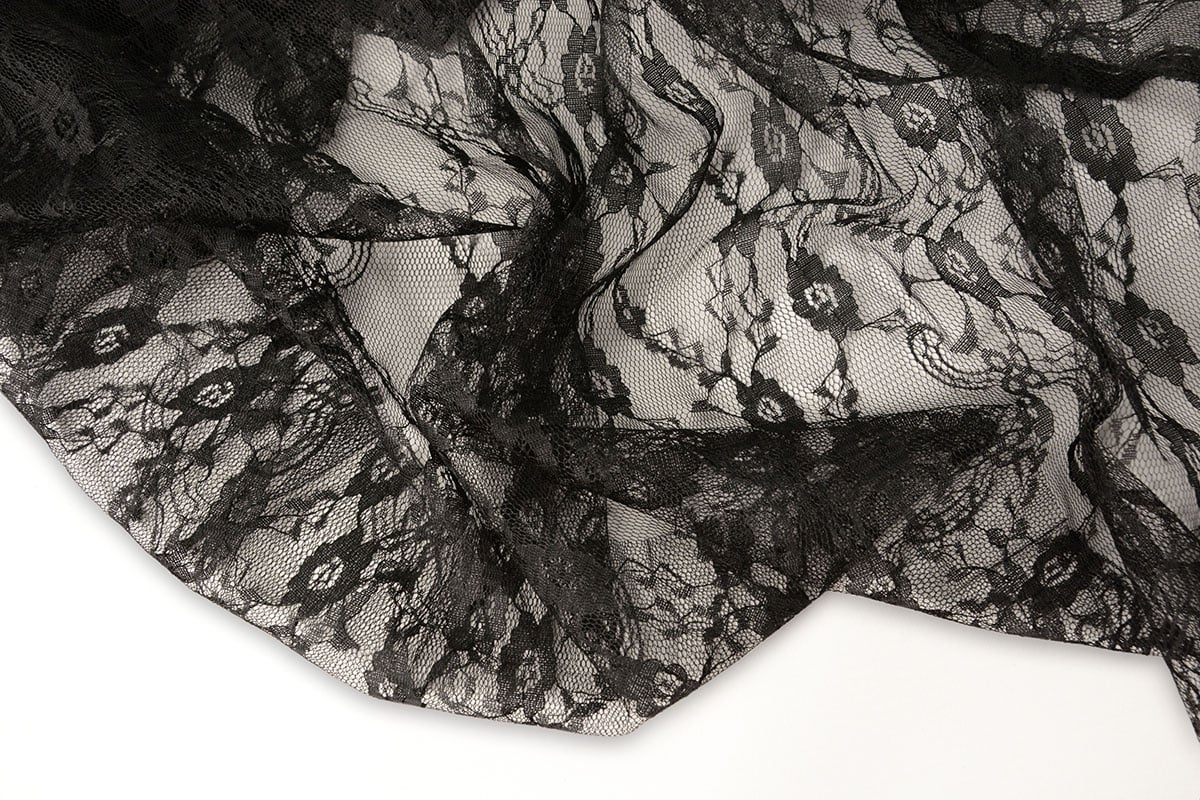 Fine lace fabric - black 50 g/m²