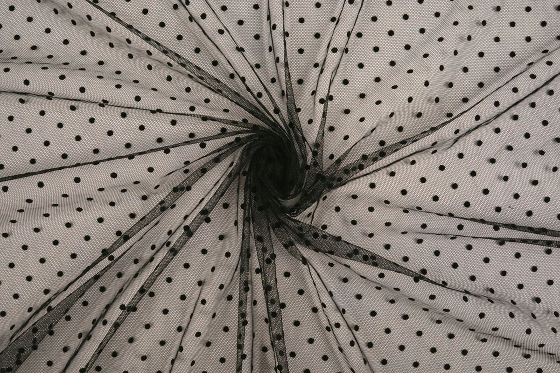 Tulle doux à pois - noir