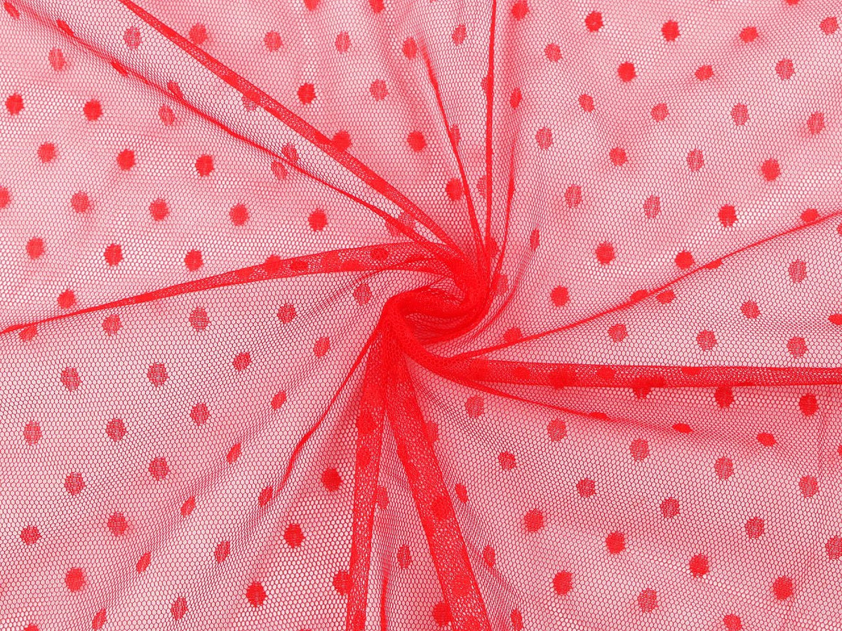 Image de tulle douce à pois - rouge – disponible en ligne chez Šarlotes audumi