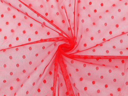 Image de tulle douce à pois - rouge – disponible en ligne chez Šarlotes audumi
