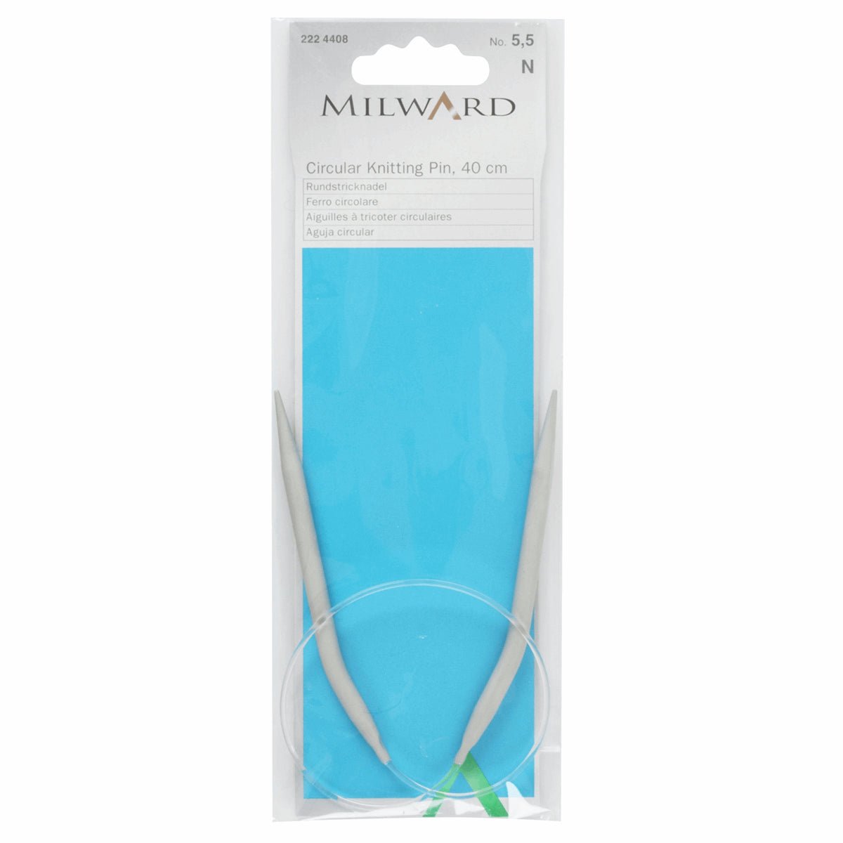 Milward Aluminum circular knitting needles - 5.50 mm x 40 cm