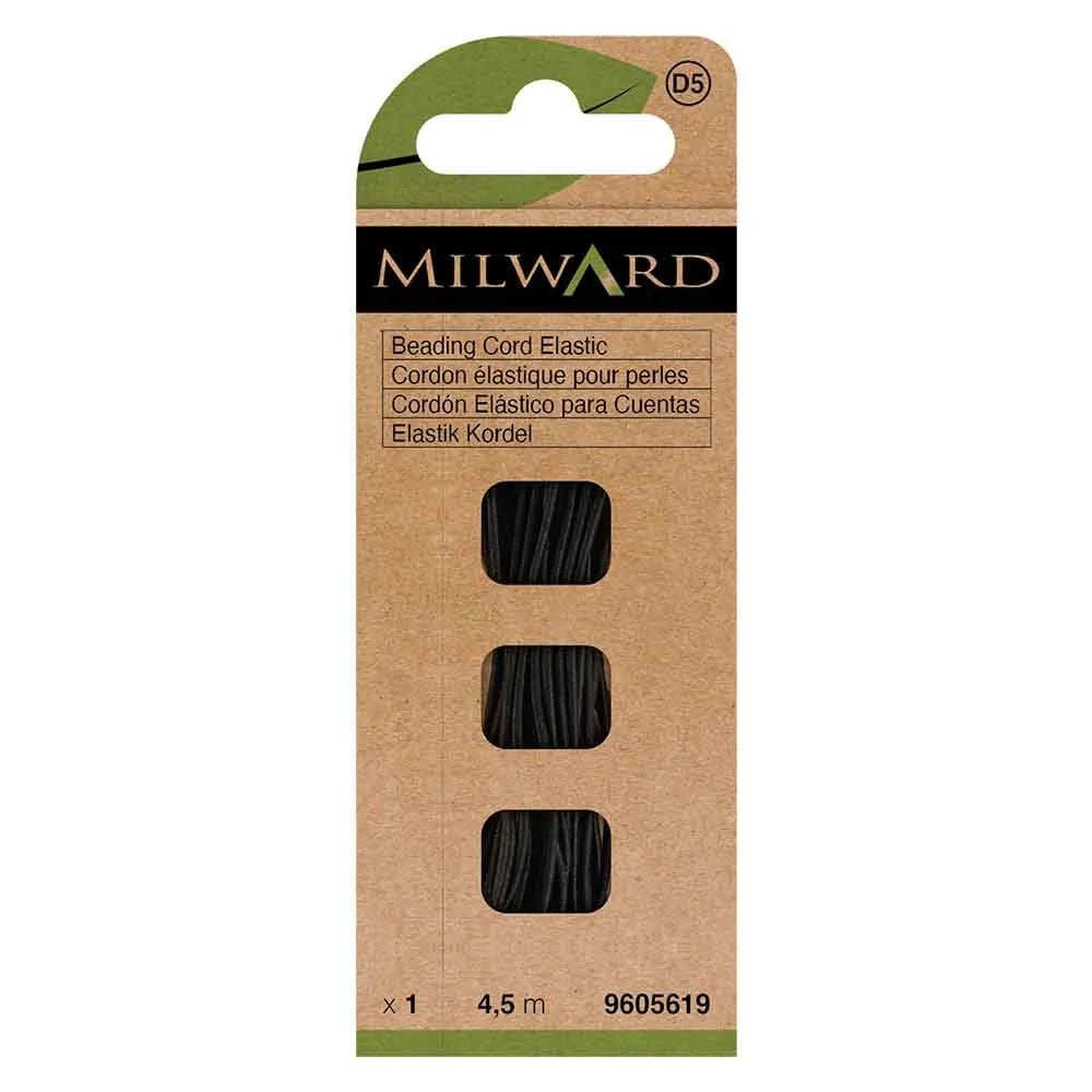 Milward cordon élastique pour perles 1,3 mm 3,6 m - noir