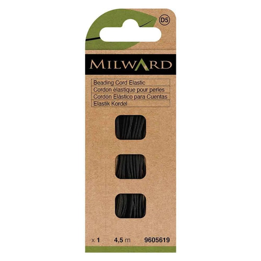 Milward cordon élastique pour perles 1,3 mm 3,6 m - noir